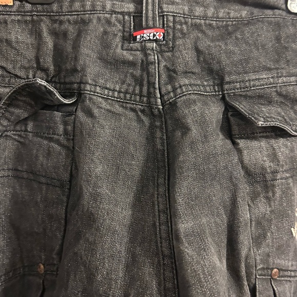 Vintage Y2K Willie + Esco Dungaree Jeans Dark Gray Charcoal Streetwear 42 x 47 - Picture 7 of 12